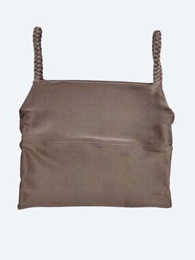 Brazilian Braided Strap Crop Top | Dark Taupe Activewear | One Size